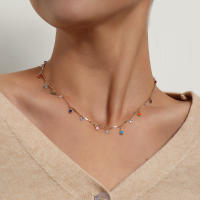 Collar Colgante de Gemas de Imitación con Estilo Temperamento Flotador de Tubo Recto Personalizado - details 0
