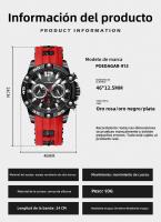 Reloj multifuncional nuevo de la marca suiza para hombre, reloj de cuarzo con correa de silicona. - details 0