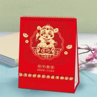 Calendario de escritorio con tapa de pie 2025, calendario de Año de serpiente estampado en caliente, calendario mensual de Año Nuevo rojo engrosado - details 4