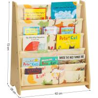 Estantería de Juguetes de 9 Cajones de Tela No Tejida Organizador Infantil para Sala de Juegos de Guardería Marco de Madera Blanco - details 11