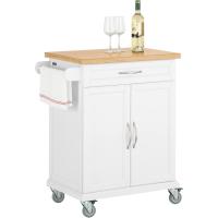 Cocina Luxus-Carrito de Cocina con Piso Carrito de Servir de Bambú 66 x 46 x 91 cm ES - details 0