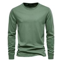 Día del padre 2025 Camiseta de algodón de Color sólido para hombre, camisetas informales de manga larga con cuello redondo para hombre, Camiseta básica de alta calidad para primavera y otoño para hombre - details 8