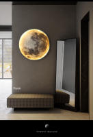 TOMAXIN Lámpara de pared de fondo para sala de estar con mural de luna de lujo y luz moderna, lámpara de habitación de arte nórdico - details 8