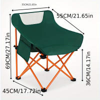 Silla plegable portátil para exteriores, silla de playa para acampar, plegable, ligera con forma de media luna - details 3
