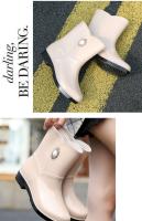Botas De Lluvia Para Mujer Estilo Nuevo Invierno Media Calf Impermeables Antideslizantes Para Exteriores Y Cocina Zapatos De Goma Para Trabajo - details 7
