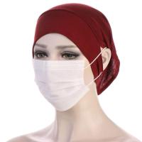Pañuelo Islámico para Mujeres de Color Sólido Bandana Listo con Agujero para Oídos - details 7