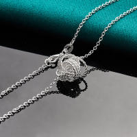 Colgante de nudo de Plata de Ley 925, collar de 18 pulgadas, joyería de encanto de moda - details 4