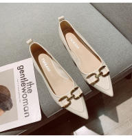 Zapatos de noche de tacón bajo, boca poco profunda, punta puntiaguda para un estilo otoñal con falda. - details 15