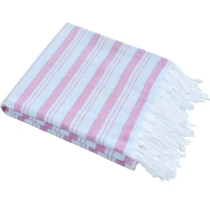 Toalla de Playa de Algodón Turco Tira a Rayas Compacta, Secado Rápido, Ligera, Absorbente, Adecuada para Viajes de Playa, Yoga, Gimnasio, Piscina - 1