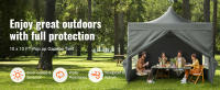 SucceBuy Toldo emergente de 10x10 pies con paredes laterales extraíbles, tienda impermeable resistente a los rayos UV para eventos al aire libre - details 0