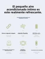 Ventilador Colgante para Cintura de Alta Velocidad para el Aire Libre - 100 Velocidades Regulables, Pantalla Digital y Batería de 8000 mAh - details 1
