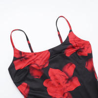 Nuevo vestido de verano ajustado con tirantes divididos y estampado para mujer - details 10