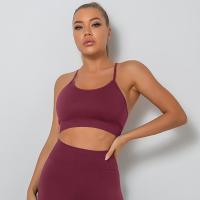 Nessaj-Sujetador deportivo sin costuras a prueba de golpes, top corto sexy de cuello bajo para yoga y fitness - details 8