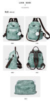 Mochila informal vintage de cuero PU para mujer, morral pequeño de viaje a la moda, color verde y negro - details 7