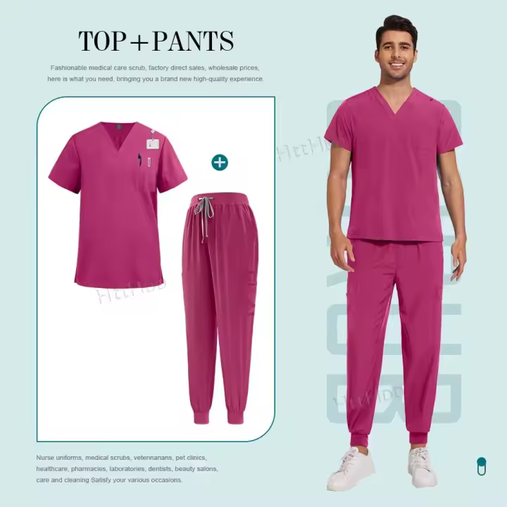 Trajes quirúrgicos de enfermera Unisex para hombre y mujer, uniforme médico de Hospital, pantalones para correr, uniformes veterinarios de enfermería - 1