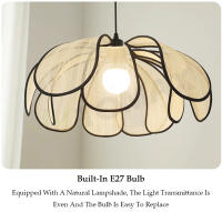 TOMAXIN-Lámpara de techo de pétalos Retro, bombilla LED E27 de tres colores, para comedor, sala de estar, dormitorio, salón de té - details 12