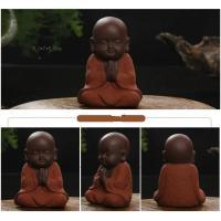 Estatua de Buda de Cerámica con Arena de Color Figura de Monk para Decoración del Hogar - details 7