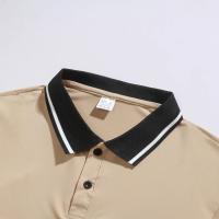 Verano nueva camiseta de los hombres Casual botón de manga corta Jacquard cuello Polo camisa de solapa de negocios. - details 2
