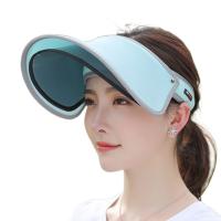Verano ajustable protección solar Anti-UV visera sombrero para el sol cubierta facial escudo parasol gorra de ala ancha - details 0