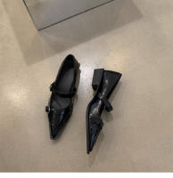 Nuevo tacón bajo puntiagudo versátil palabra con zapatos individuales de tacón grueso zapatos Lizhen - details 13
