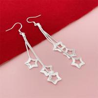 Pendientes de estrella de cinco puntas de Plata de Ley , joyería de moda, regalos de fiesta de navidad - details 0