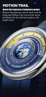 Reloj Astronómico MARK FAIRWHALE Dial de Tierra 3D, Diseño de Orbita Solar, Manos Luminosas, Correa de Silicona Azul, Lujo Casual - details 3