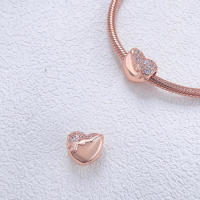 Abalorio de corazón pulido, pulsera de plata para la fabricación de joyas - details 4