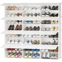 Entrada Recibidor, DIY Estanteria Zapatos Multifuncional, Material Ecológico Armario Zapatero, Fácil Limpiar Mueble Zapatero, 2 x 8, Lechoso - details 7