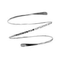 Pulsera superior con forma de espiral de remolino de bobina de Metal, brazalete de brazo Simple a la moda, brazalete ajustable para mujer y niña - details 7