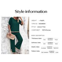 Ropa de mujer de moda 2025 primavera y verano temperamento casual de manga corta conjunto de pantalones de punto - details 1