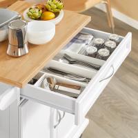 Cocina Luxus-Carrito de Cocina con Piso Carrito de Servir de Bambú 66 x 46 x 91 cm ES - details 4