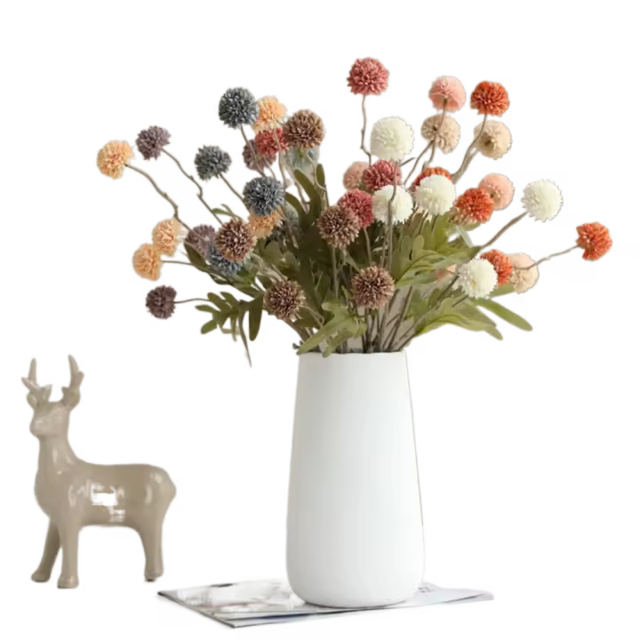 4 Uds. De 5 cabezas artificiales, bola de espina pequeña, flores de plástico realistas, ramo de flores simuladas, flores falsas de tacto Real, tacto Real - 1