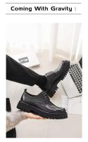 2025 Zapatos de cuero para hombres Estilo casual de negocios Encaje grueso brillante Sellado Parte inferior plana Características Borde cruzado - details 11