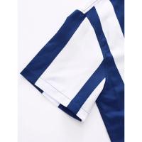 Camisa de manga corta a rayas para hombre, camisa informal estampada con solapa y botones, Estilo Hawaiano - details 5
