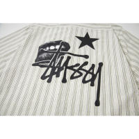 Polo de corte recto y holgado de marca de moda americana, tejido de doble brillo de puro algodón con logotipo bordado clásico, camisa de manga corta sin cuello para hombre, nueva camiseta informal de estilo veraniego para parejas - details 5
