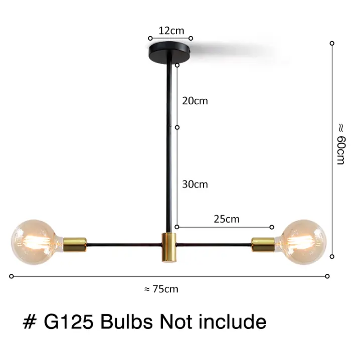 Candelabros nórdicos modernos E27, lámpara LED de oro negro, iluminación del hogar para dormitorio, sala de estar, lámpara de techo LED, accesorios de iluminación interior - 1
