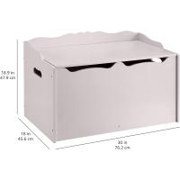 Caja de juguetes de madera, color gris, 76,2 x 45,7 x 48,3 cm - details 6