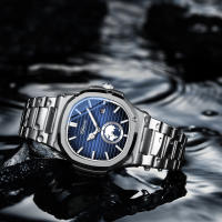 Moda negocios hombres reloj con correa de acero calendario pequeño segundo disco reloj - details 1