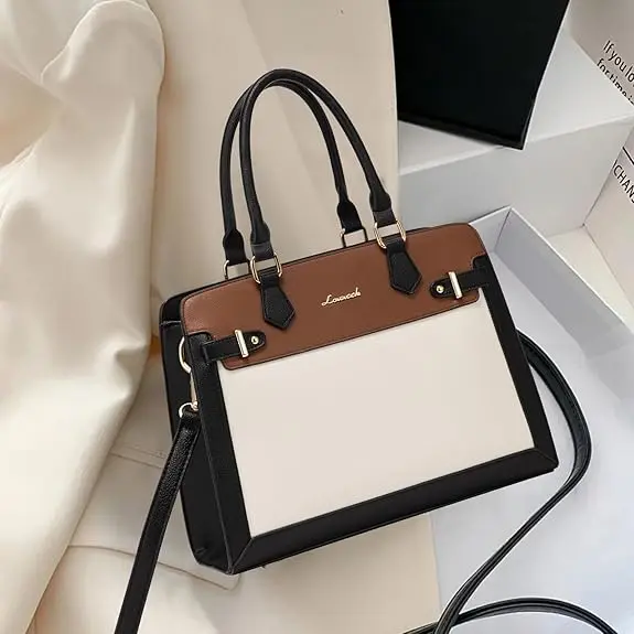 Monederos y bolsos para mujer, bolso de hombro, bolso negro y asa superior de cuero PU para damas - 1