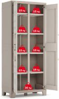 Armario Gulliver Bajo Almacenamiento Interior y Exterior Resina Impermeable con 2 Puertas y 2 Baldas Ajustables en Altura Color Beige/Arena 80 x 44 x 100 cm - details 18