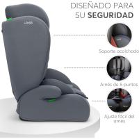 Silla de coche, Grupo 1/2/3, 9-36 kg (76-150 cm), Silla coche bebé y niños, Reposacabezas 13 posiciones, 15 meses a 12 años, Cadeira Auto, Gris - details 3