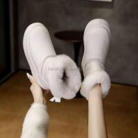 Nuevo Botas cortas de invierno de felpa de gamuza de imitación para mujer, zapatos de marca con diseño de zapatos, alta calidad, nieve, precio bajo, 2025 - details 6