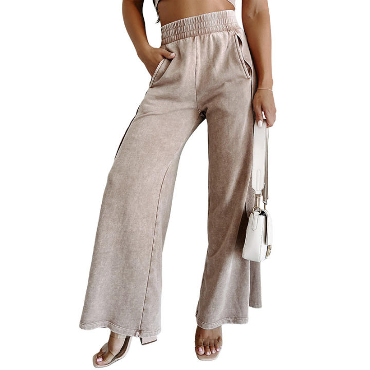 Pantalon De Pierna Ancha Plisados A La Moda Para Mujer, Pantalon Largos Holgados Informal Harajuku, Ropa De Calle Elegante Y Lisa Para Verano 2021 - AliExprs 200000345