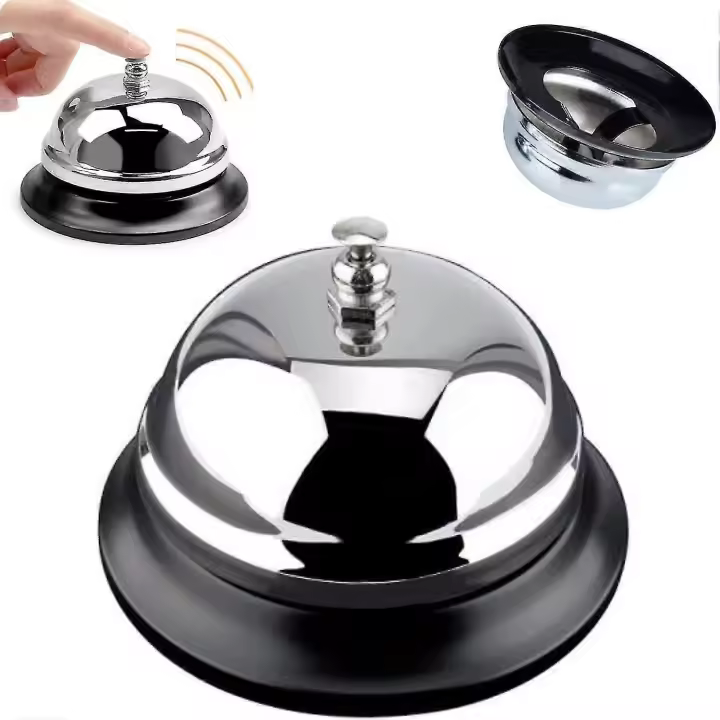 Campana de Recepción de Acero Inoxidable Plaqué de Cromo para Hoteles, Escuelas, Cocinas, Restaurantes Pegatinas y Calcomanías de Pared - 1