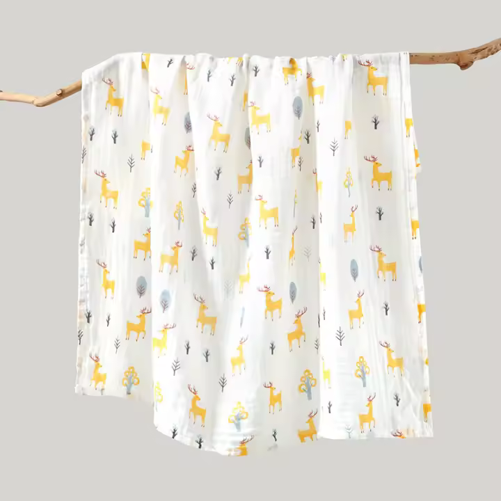 Manta suave de muselina para Bebe, Saco de dormir, Toalla de baño, 100% Algodón, 110x110cm - 1