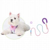 Conjunto de arnés y correa ajustable para perro, chaqueta de malla suave acolchada para gato, arnés transpirable con cuerda de tracción, juego de correa y collares para perro - details 12