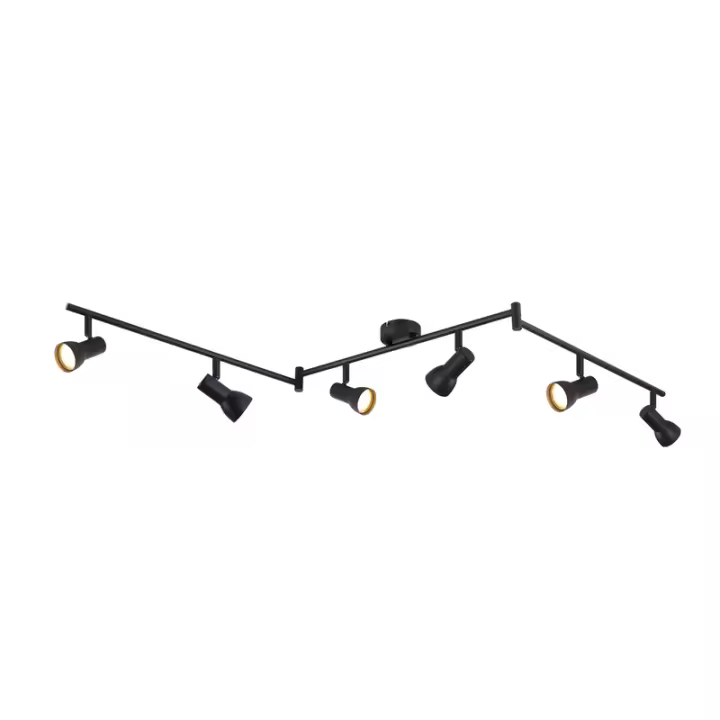 CBJKTX Lámpara de techo de metal negro GU10 de 6 luces para dormitorio y pasillo - 1