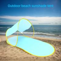 Carpa de playa para acampar con protección solar para exteriores, sin necesidad de construir, carpa de playa de apertura rápida, carpa de playa con forma de zapatilla azul - details 0