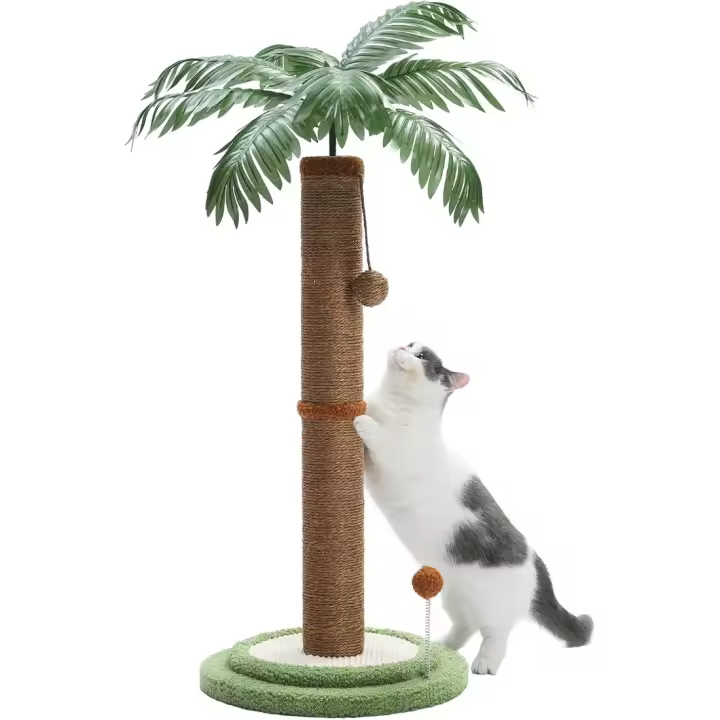 para Gatos PAWZ Road cocoteros, 85 cm de Altura, Poste rascador para Gatos de Interior con Bolas interactivas, marrón - 1