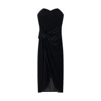 OUWU- Topenomi Moda Francesa Sin Tirantes Vendaje Vestidos De Fiesta Mujeres Diseño Sexy Cintura Ajustada Vestido De Noche Irregular Primavera Verano - details 6